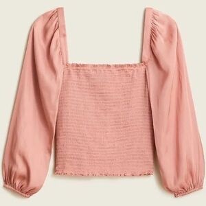 NEW J.Crew Blush Smocked Satin like finish top